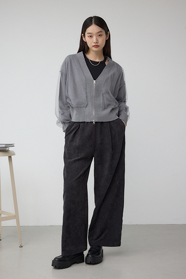 チュールドッキングニットカーディガン 詳細画像