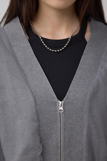 チュールドッキングニットカーディガン 詳細画像