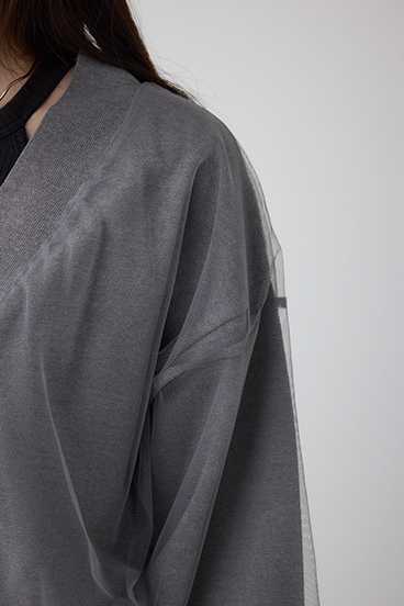 チュールドッキングニットカーディガン 詳細画像