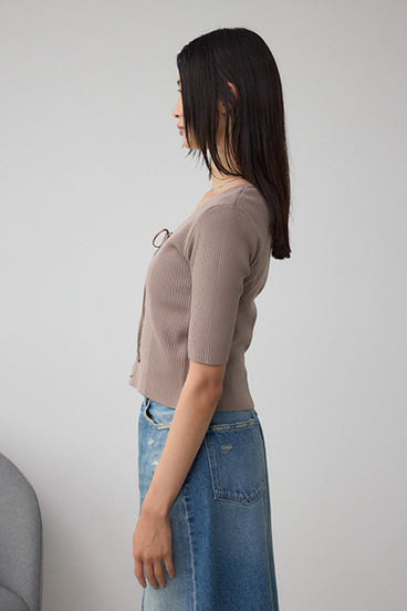 フェイクレイヤードレースアップニット 詳細画像