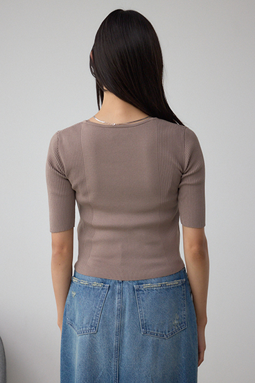 フェイクレイヤードレースアップニット 詳細画像