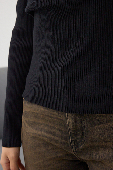 ドレープ長袖ニットトップス 詳細画像