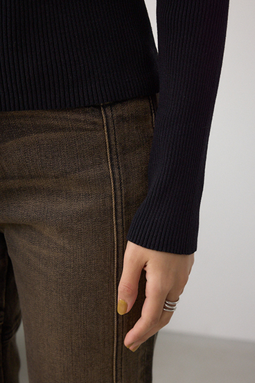 ドレープ長袖ニットトップス 詳細画像