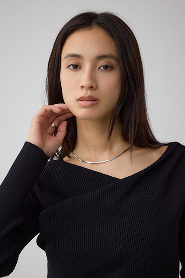 ドレープ長袖ニットトップス 詳細画像