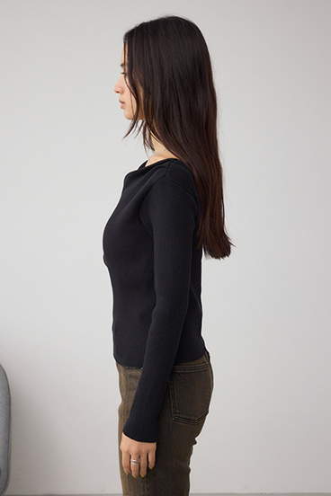 ドレープ長袖ニットトップス 詳細画像