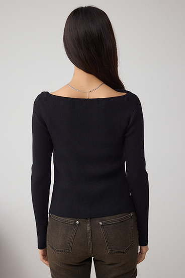 ドレープ長袖ニットトップス 詳細画像