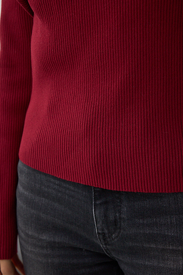 ドレープ長袖ニットトップス 詳細画像