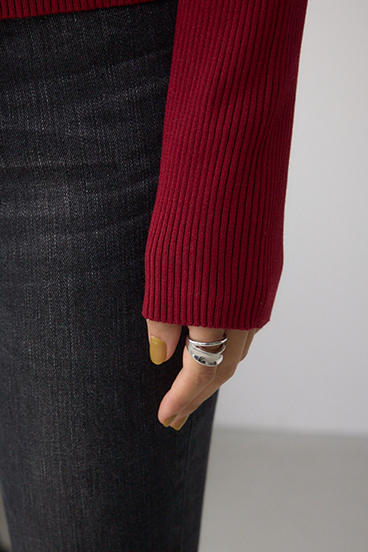 ドレープ長袖ニットトップス 詳細画像