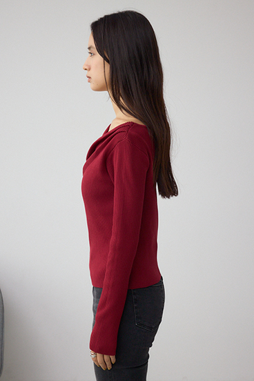 ドレープ長袖ニットトップス 詳細画像