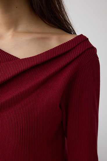 ドレープ長袖ニットトップス 詳細画像