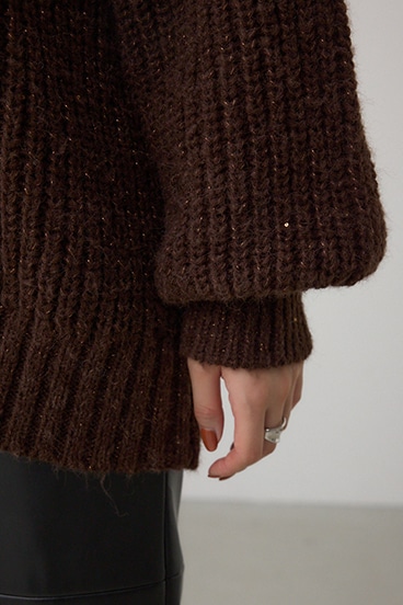 スパンコールニットカーディガン 詳細画像