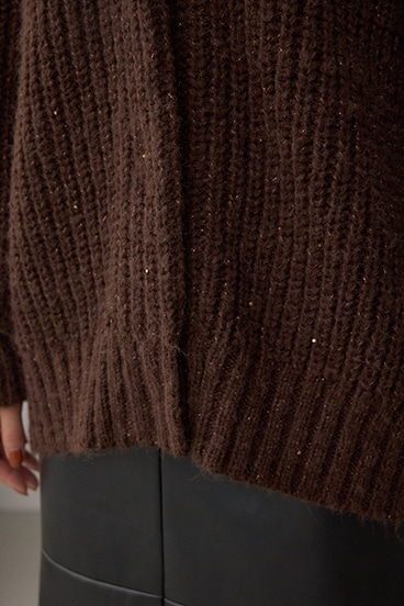 スパンコールニットカーディガン 詳細画像