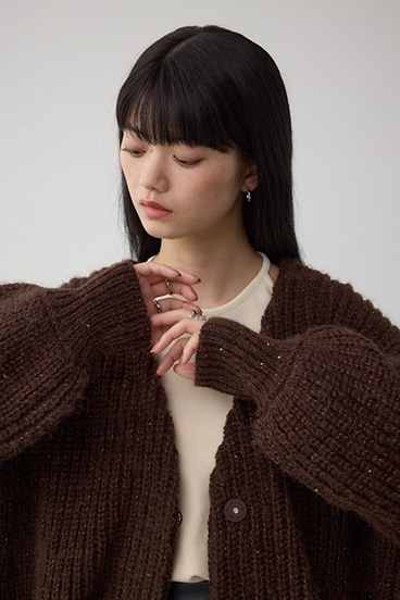 スパンコールニットカーディガン