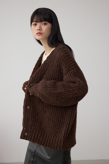 スパンコールニットカーディガン 詳細画像