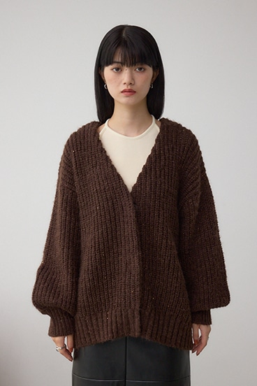 スパンコールニットカーディガン 詳細画像