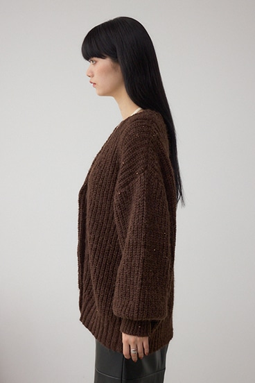 スパンコールニットカーディガン 詳細画像