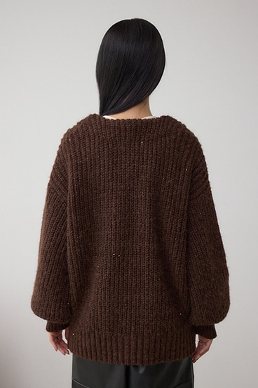 スパンコールニットカーディガン 詳細画像