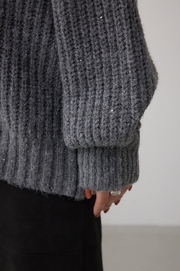 スパンコールニットカーディガン 詳細画像