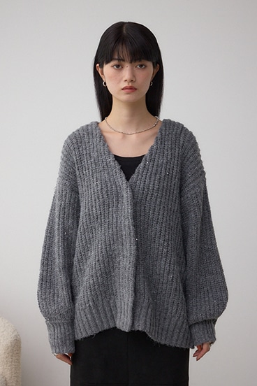 スパンコールニットカーディガン 詳細画像