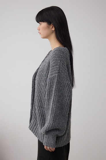 スパンコールニットカーディガン 詳細画像