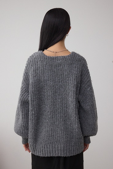 スパンコールニットカーディガン 詳細画像