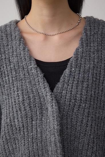 スパンコールニットカーディガン 詳細画像