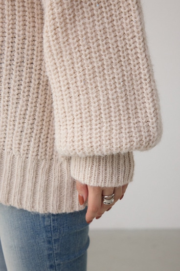 スパンコールニットカーディガン 詳細画像