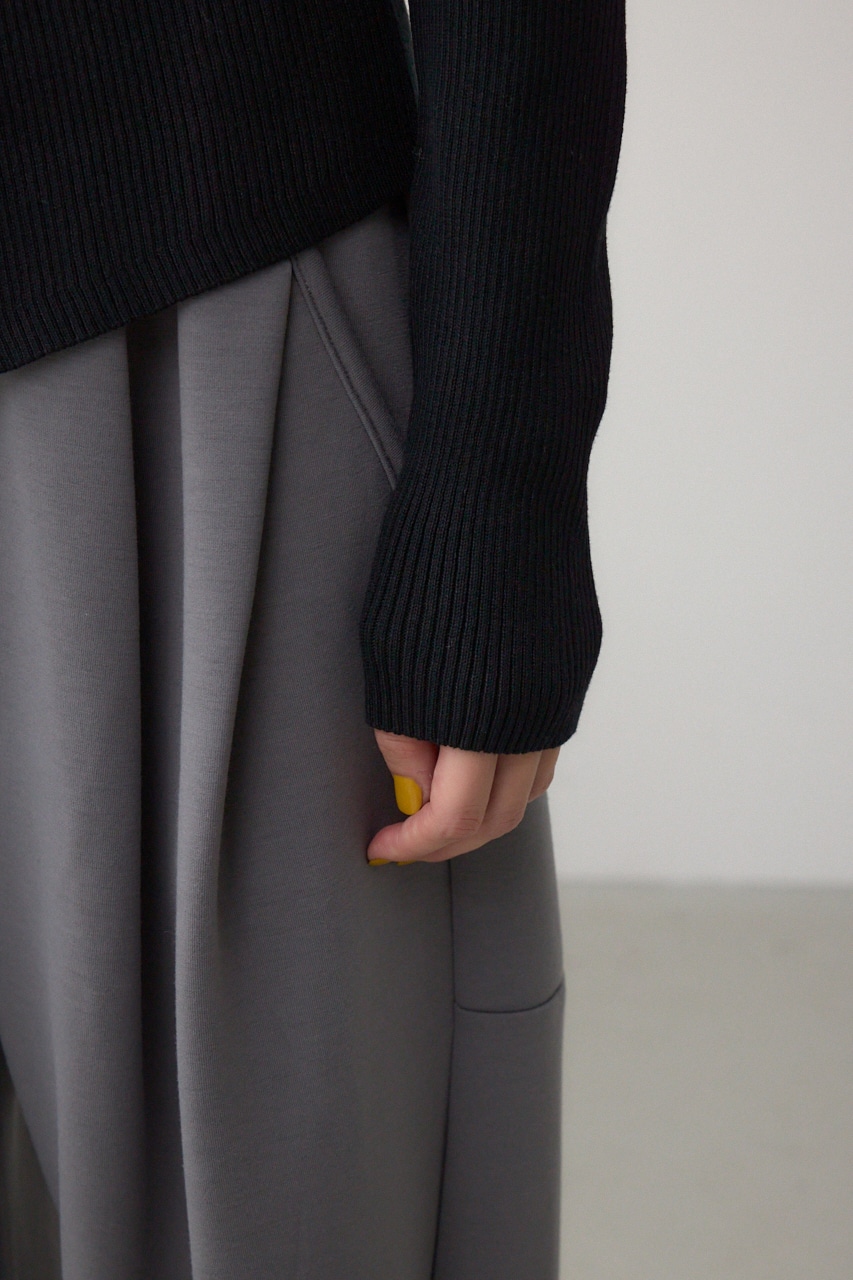 フロントギャザーVネックニット 詳細画像