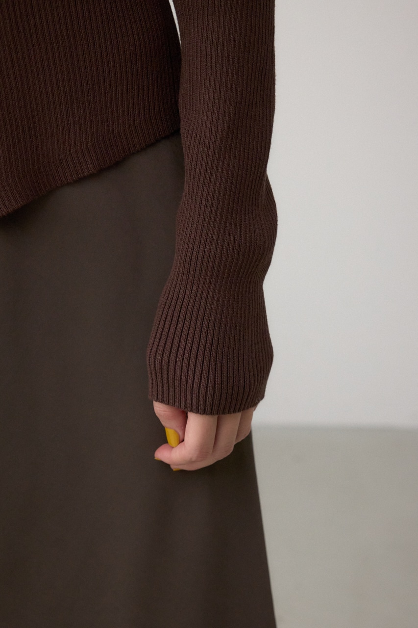 フロントギャザーVネックニット 詳細画像