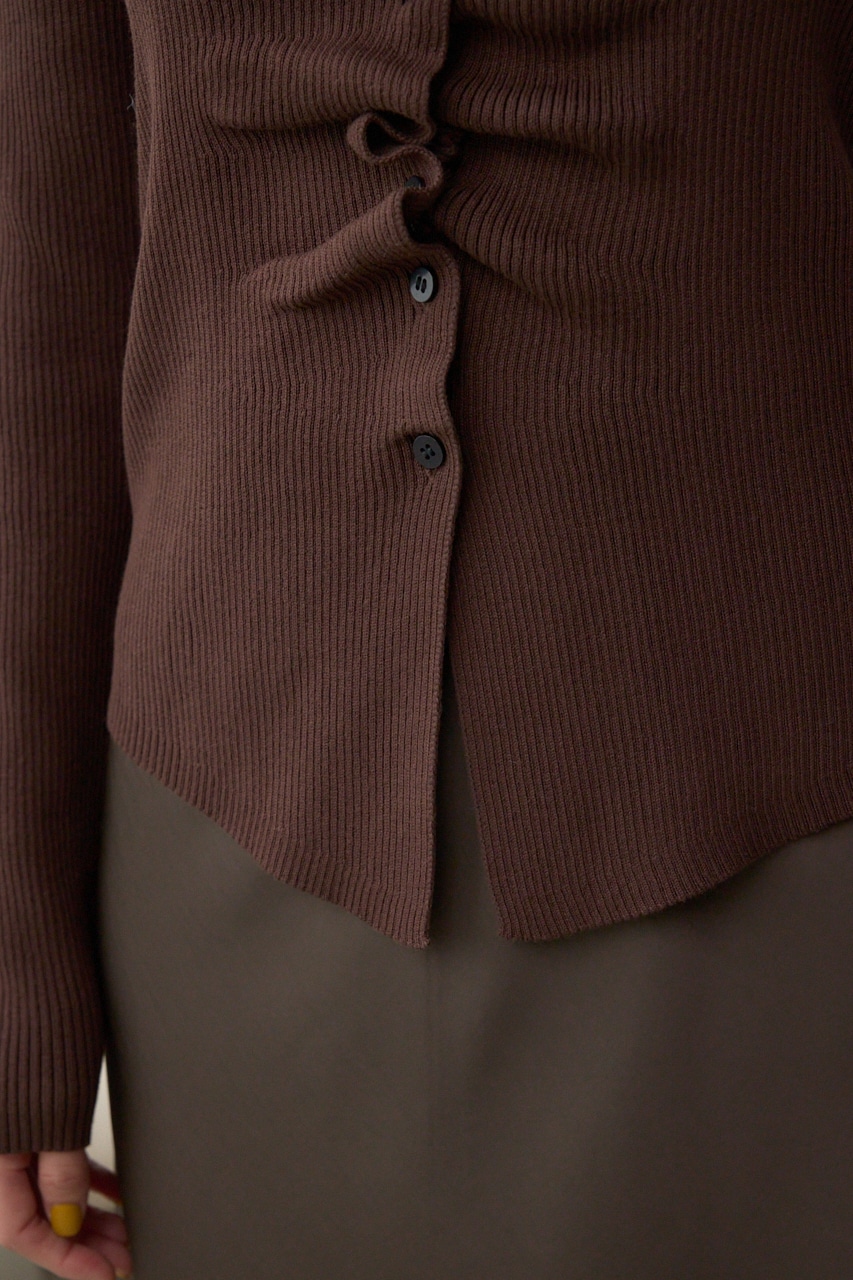 フロントギャザーVネックニット 詳細画像