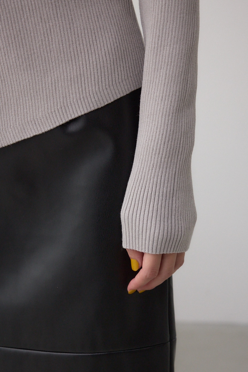 フロントギャザーVネックニット 詳細画像