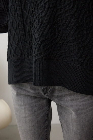 ステッチデザインケーブルニット 詳細画像