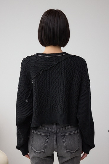 ステッチデザインケーブルニット 詳細画像