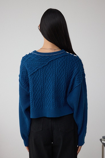 ステッチデザインケーブルニット 詳細画像