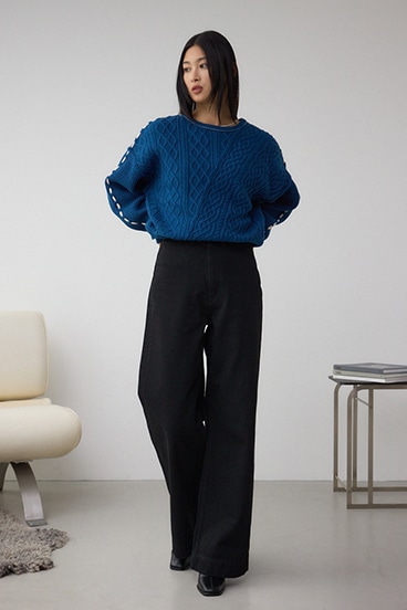 ステッチデザインケーブルニット 詳細画像