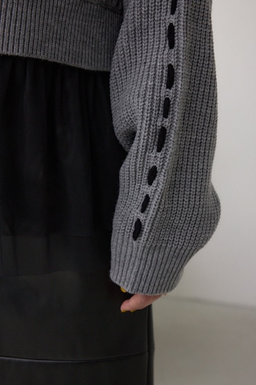 ステッチデザインケーブルニット 詳細画像