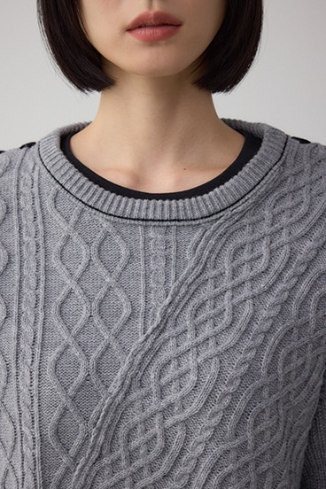 ステッチデザインケーブルニット 詳細画像