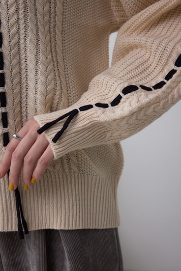 ステッチデザインカーディガン 詳細画像