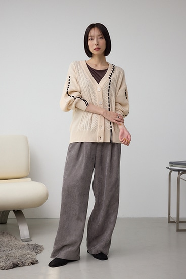 ステッチデザインカーディガン 詳細画像