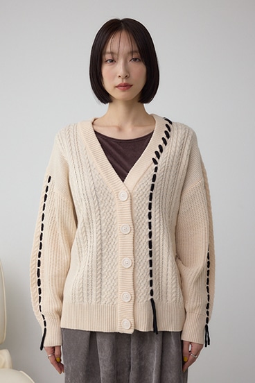 ステッチデザインカーディガン 詳細画像