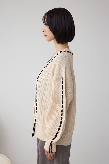 ステッチデザインカーディガン 詳細画像