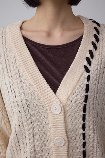 ステッチデザインカーディガン 詳細画像