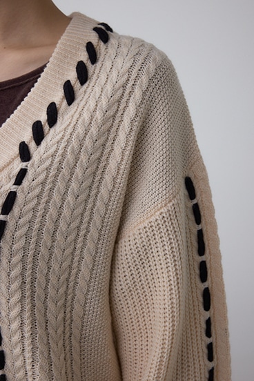 ステッチデザインカーディガン 詳細画像