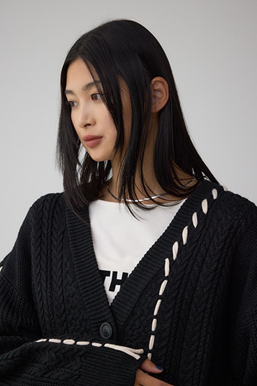 ステッチデザインカーディガン