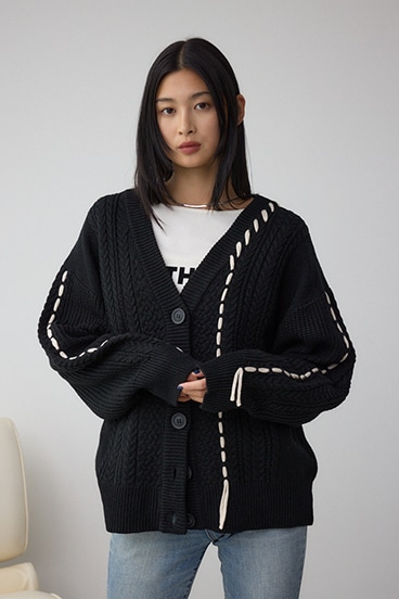 ステッチデザインカーディガン 詳細画像