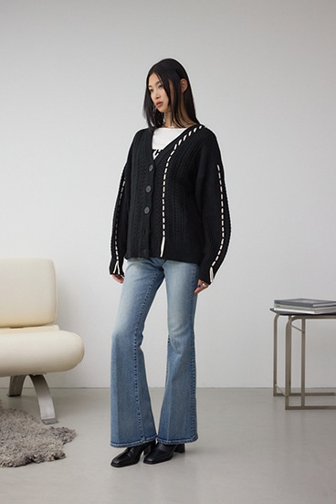 ステッチデザインカーディガン 詳細画像