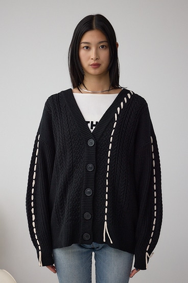 ステッチデザインカーディガン 詳細画像