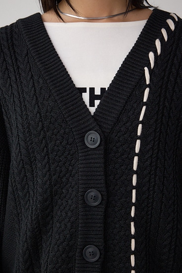 ステッチデザインカーディガン 詳細画像