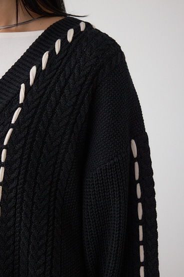 ステッチデザインカーディガン 詳細画像