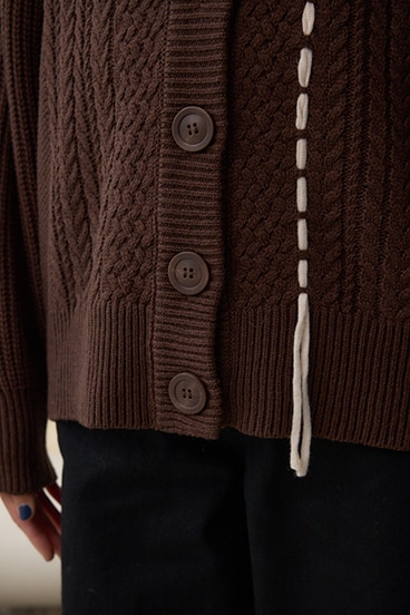 ステッチデザインカーディガン 詳細画像